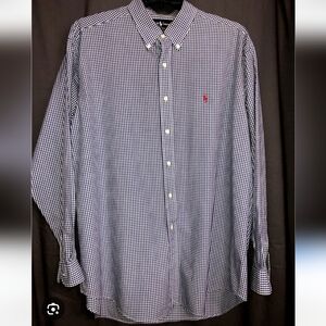 Ralph Lauren Blue Label Men's 'Blake Size M Gingham  Check Shirt  EUC